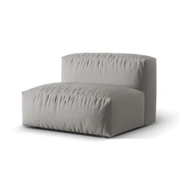 Modul pentru canapea modulara, 1 loc, Martina-169, Micadoni Home, 92x106x75 cm, tesatura structurata catifelata, gri deschis imagine