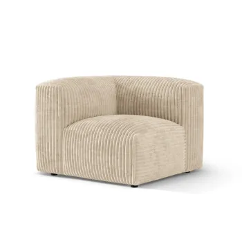 Modul pentru canapea modulara, 1 loc, Martina-212, Micadoni Home, 100x100x75 cm, velur, bej deschis imagine