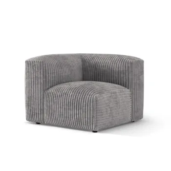 Modul pentru canapea modulara, 1 loc, Martina-212, Micadoni Home, 100x100x75 cm, velur, gri deschis imagine