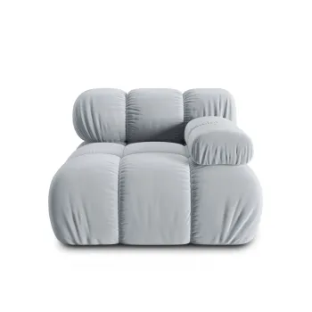 Modul stanga pentru canapea, 1 loc, Bellis-51, Micadoni Home, 94x94x70 cm, catifea, albastru deschis imagine