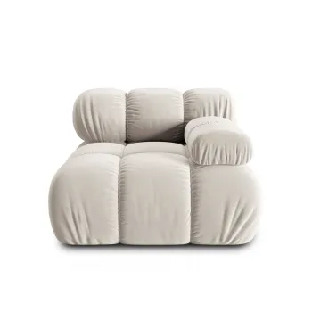 Modul stanga pentru canapea, 1 loc, Bellis-51, Micadoni Home, 94x94x70 cm, catifea, bej inchis imagine