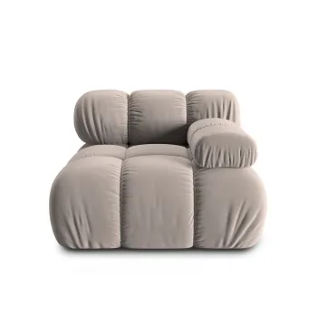 Modul stanga pentru canapea, 1 loc, Bellis-51, Micadoni Home, 94x94x70 cm, catifea, cappuccino imagine