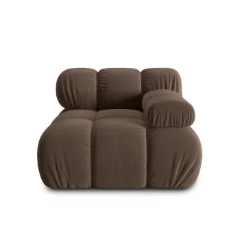 Modul stanga pentru canapea, 1 loc, Bellis-51, Micadoni Home, 94x94x70 cm, catifea, maro inchis imagine