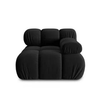 Modul stanga pentru canapea, 1 loc, Bellis-51, Micadoni Home, 94x94x70 cm, catifea, negru imagine