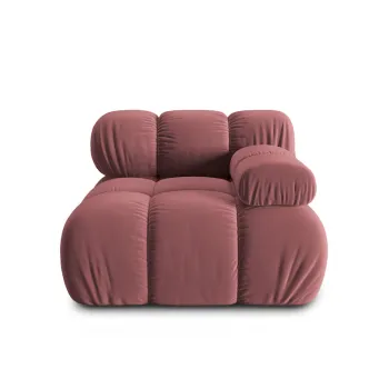 Modul stanga pentru canapea, 1 loc, Bellis-51, Micadoni Home, 94x94x70 cm, catifea, roz imagine