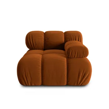 Modul stanga pentru canapea, 1 loc, Bellis-51, Micadoni Home, 94x94x70 cm, catifea, teracota imagine