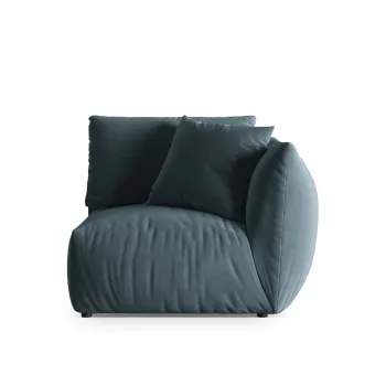 Modul stanga pentru canapea, 1 loc, Chris-184, Micadoni Home, 110x100x80 cm, catifea, albastru pastel imagine