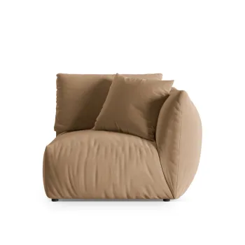 Modul stanga pentru canapea, 1 loc, Chris-184, Micadoni Home, 110x100x80 cm, catifea, bej sand imagine