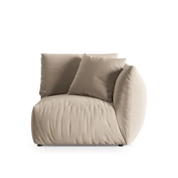 Modul stanga pentru canapea, 1 loc, Chris-184, Micadoni Home, 110x100x80 cm, catifea, ecru imagine