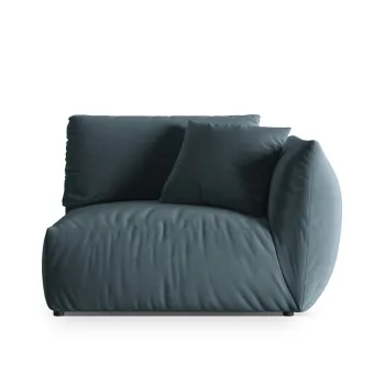 Modul stanga pentru canapea, 1 loc, Chris-184, Micadoni Home, 130x100x80 cm, catifea, albastru pastel imagine