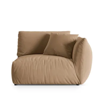 Modul stanga pentru canapea, 1 loc, Chris-184, Micadoni Home, 130x100x80 cm, catifea, bej sand imagine