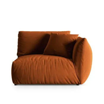 Modul stanga pentru canapea, 1 loc, Chris-184, Micadoni Home, 130x100x80 cm, catifea, teracota imagine
