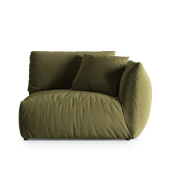 Modul stanga pentru canapea, 1 loc, Chris-184, Micadoni Home, 130x100x80 cm, catifea, verde deschis imagine