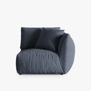 Modul stanga pentru canapea, 1 loc, Chris-259, Micadoni Home, 110x100x80 cm, tesatura structurata chenille, albastru muted imagine