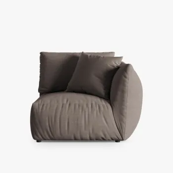 Modul stanga pentru canapea, 1 loc, Chris-259, Micadoni Home, 110x100x80 cm, tesatura structurata chenille, bej sand imagine