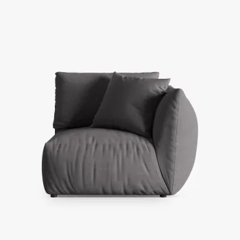 Modul stanga pentru canapea, 1 loc, Chris-259, Micadoni Home, 110x100x80 cm, tesatura structurata chenille, gri beton imagine