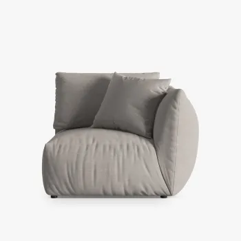 Modul stanga pentru canapea, 1 loc, Chris-259, Micadoni Home, 110x100x80 cm, tesatura structurata chenille, natural imagine