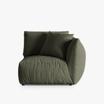 Modul stanga pentru canapea, 1 loc, Chris-259, Micadoni Home, 110x100x80 cm, tesatura structurata chenille, verde deschis imagine