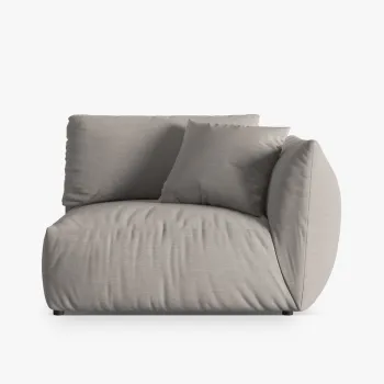 Modul stanga pentru canapea, 1 loc, Chris-259, Micadoni Home, 130x100x80 cm, tesatura structurata chenille, natural imagine