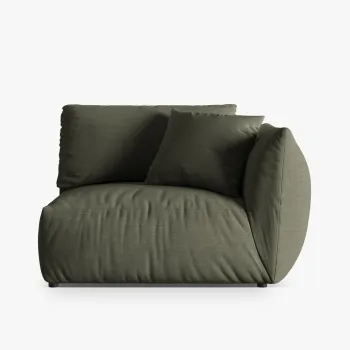 Modul stanga pentru canapea, 1 loc, Chris-259, Micadoni Home, 130x100x80 cm, tesatura structurata chenille, verde deschis imagine