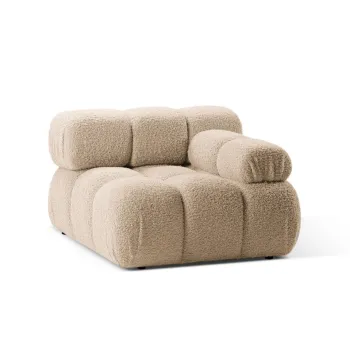 Modul stanga pentru canapea modulara, 1 loc, Bellis-213, Micadoni Home, 94x94x70 cm, tesatura boucle, bej sand imagine