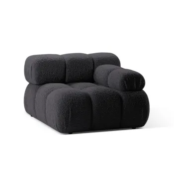 Modul stanga pentru canapea modulara, 1 loc, Bellis-213, Micadoni Home, 94x94x70 cm, tesatura boucle, grafit imagine
