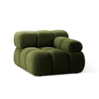 Modul stanga pentru canapea modulara, 1 loc, Bellis-213, Micadoni Home, 94x94x70 cm, tesatura boucle, verde imagine