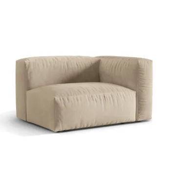 Modul stanga pentru canapea modulara, 1 loc, Martina-120, Micadoni Home, 121x106x75 cm, catifea, bej deschis imagine