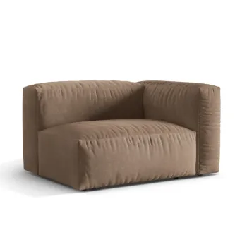 Modul stanga pentru canapea modulara, 1 loc, Martina-120, Micadoni Home, 121x106x75 cm, catifea, bej inchis imagine