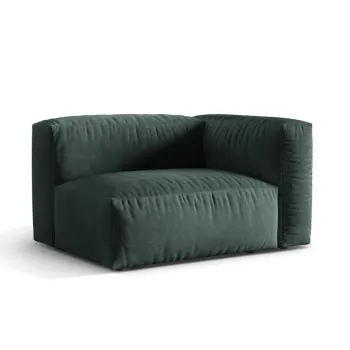 Modul stanga pentru canapea modulara, 1 loc, Martina-120, Micadoni Home, 121x106x75 cm, catifea, petrol imagine