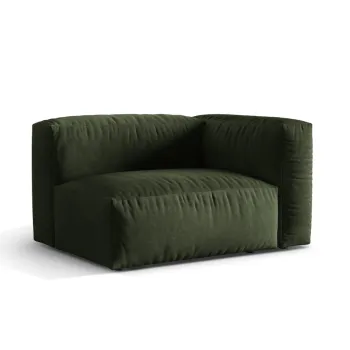 Modul stanga pentru canapea modulara, 1 loc, Martina-120, Micadoni Home, 121x106x75 cm, catifea, verde imagine