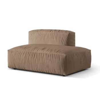 Modul stanga pentru canapea modulara, 1 loc, Martina-120, Micadoni Home, 133x106x75 cm, catifea, bej inchis imagine