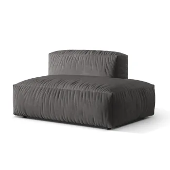 Modul stanga pentru canapea modulara, 1 loc, Martina-120, Micadoni Home, 133x106x75 cm, catifea, gri imagine
