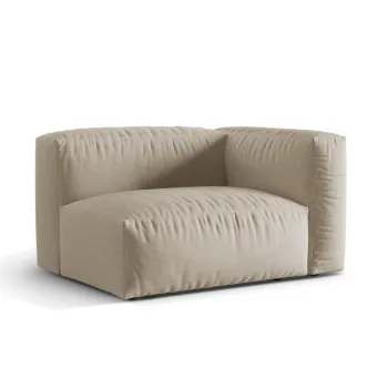 Modul stanga pentru canapea modulara, 1 loc, Martina-169, Micadoni Home, 121x106x75 cm, tesatura structurata catifelata, bej deschis imagine