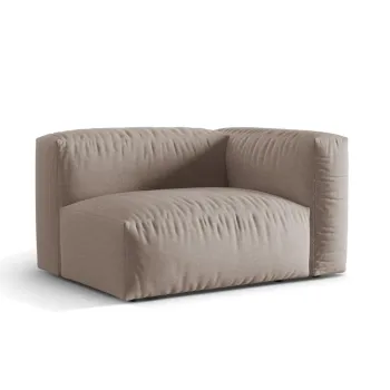 Modul stanga pentru canapea modulara, 1 loc, Martina-169, Micadoni Home, 121x106x75 cm, tesatura structurata catifelata, bej inchis imagine