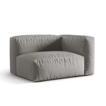 Modul stanga pentru canapea modulara, 1 loc, Martina-169, Micadoni Home, 121x106x75 cm, tesatura structurata catifelata, gri deschis imagine