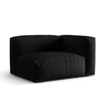 Modul stanga pentru canapea modulara, 1 loc, Martina-169, Micadoni Home, 121x106x75 cm, tesatura structurata catifelata, negru imagine