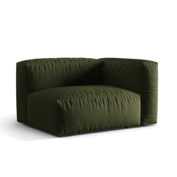 Modul stanga pentru canapea modulara, 1 loc, Martina-169, Micadoni Home, 121x106x75 cm, tesatura structurata catifelata, verde imagine
