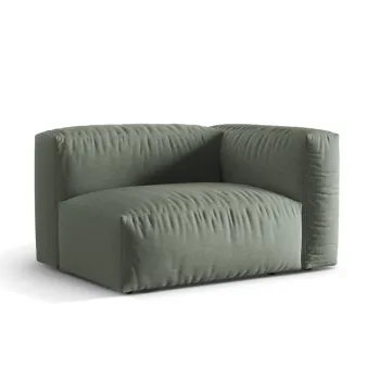 Modul stanga pentru canapea modulara, 1 loc, Martina-169, Micadoni Home, 121x106x75 cm, tesatura structurata catifelata, verde muschi imagine