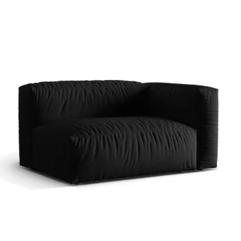 Modul stanga pentru canapea modulara, 1 loc, Martina-169, Micadoni Home, 160x106x75 cm, tesatura structurata catifelata, negru imagine