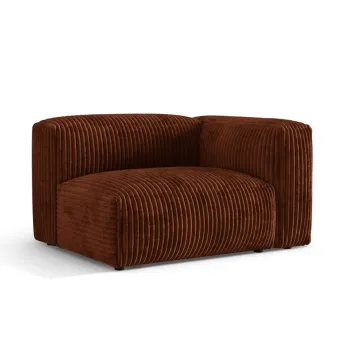 Modul stanga pentru canapea modulara, 1 loc, Martina-212, Micadoni Home, 121x106x75 cm, velur, caramiziu imagine