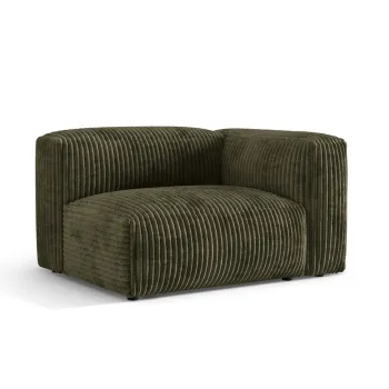 Modul stanga pentru canapea modulara, 1 loc, Martina-212, Micadoni Home, 121x106x75 cm, velur, verde muschi imagine