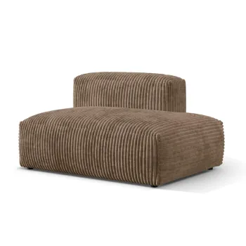 Modul stanga pentru canapea modulara, 1 loc, Martina-212, Micadoni Home, 133x106x75 cm, velur, maro ghinda imagine