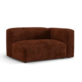 Modul stanga pentru canapea modulara, 1 loc, Martina-212, Micadoni Home, 160x106x75 cm, velur, caramiziu imagine