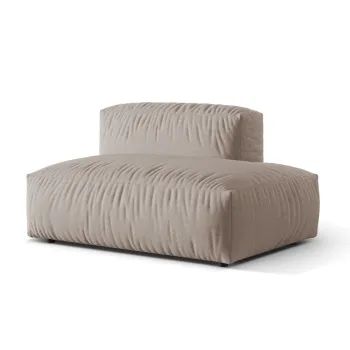 Modul stanga pentru canapea modulara, 2 locuri, Martina-169, Micadoni Home, 133x106x75 cm, tesatura structurata catifelata, bej inchis imagine