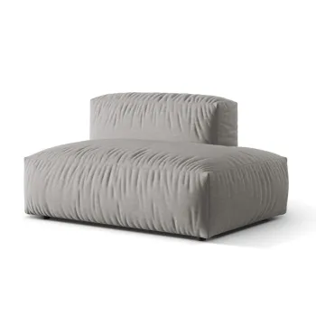 Modul stanga pentru canapea modulara, 2 locuri, Martina-169, Micadoni Home, 133x106x75 cm, tesatura structurata catifelata, gri deschis imagine