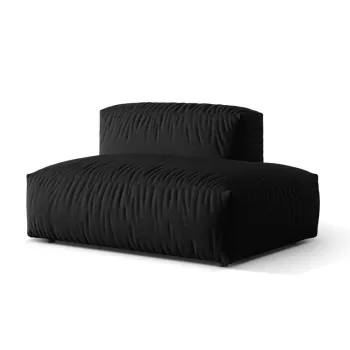 Modul stanga pentru canapea modulara, 2 locuri, Martina-169, Micadoni Home, 133x106x75 cm, tesatura structurata catifelata, negru imagine