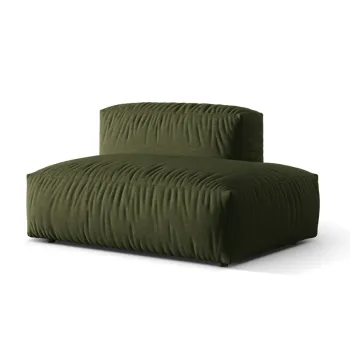 Modul stanga pentru canapea modulara, 2 locuri, Martina-169, Micadoni Home, 133x106x75 cm, tesatura structurata catifelata, verde imagine