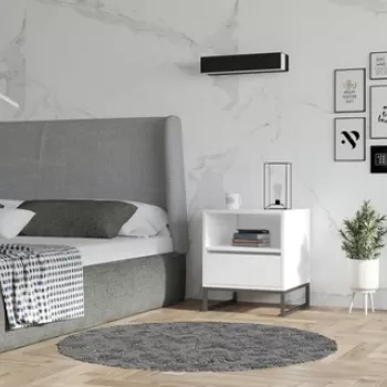 Noptiera, Asse Home, Lindau, 51x61x51 cm, Alb imagine