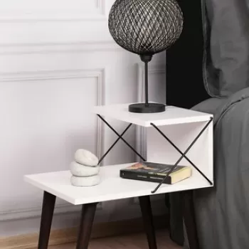 Noptiera Cross, Kalune Design, 50x40x55 cm, alb imagine